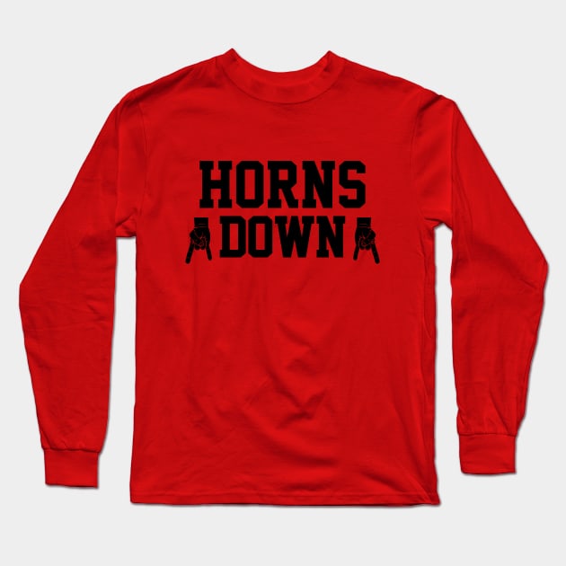 Horns Down - Red/Black Long Sleeve T-Shirt by KFig21